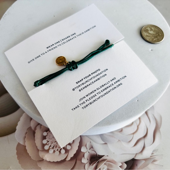 TORY BURCH EMBRACE AMBITION BRAIDED BRACELET-GREEN firm price